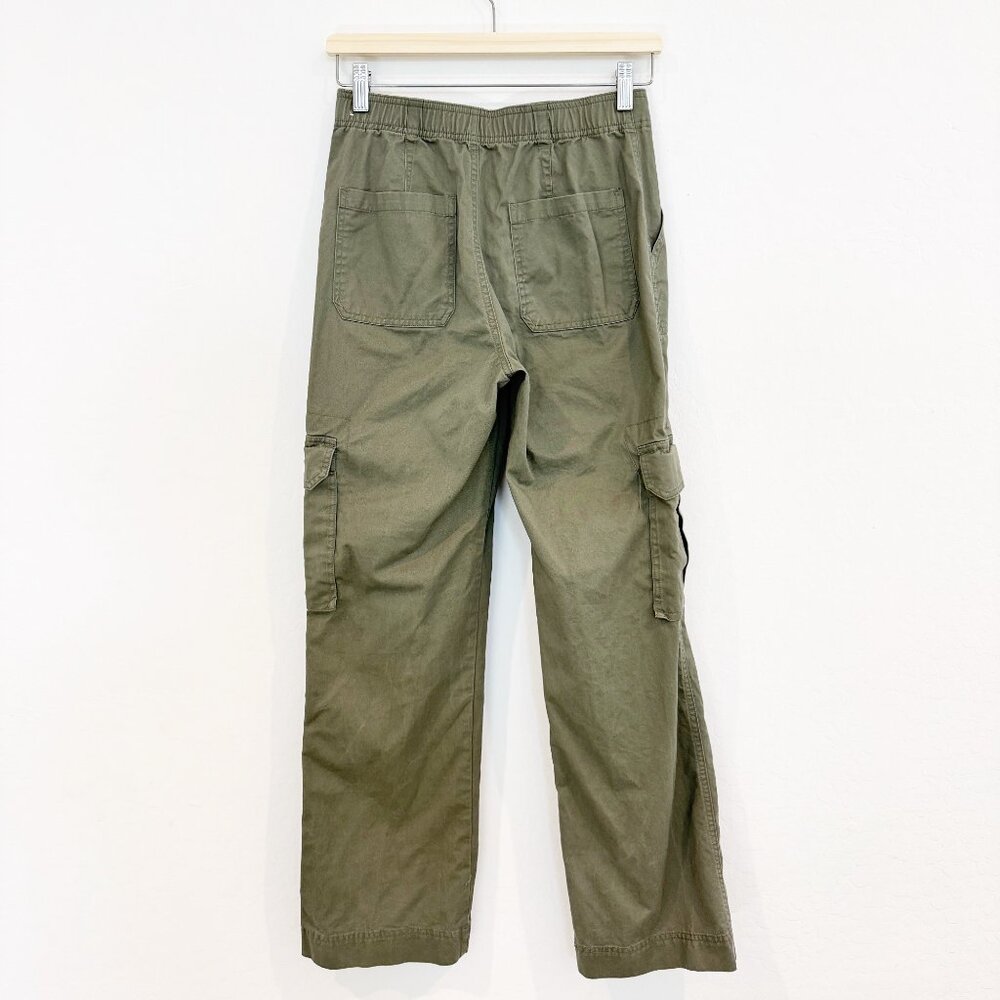 Abercrombie Relaxed Cargo‎ Pants Wide Leg Baggy Grunge High Rise Olive Green 25 - Picture 10 of 11